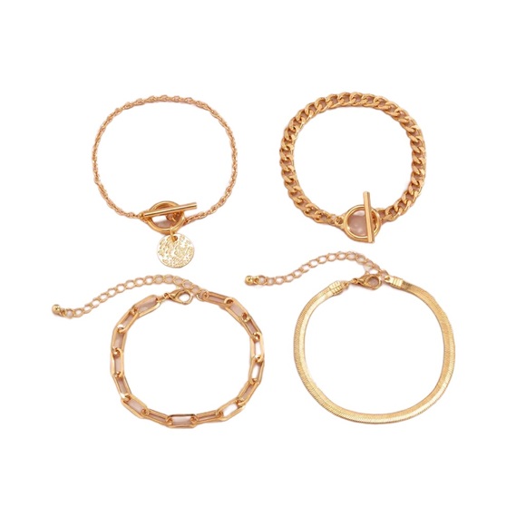 4 Piece Gold Fashion Bracelet Set - Picture 2 of 5